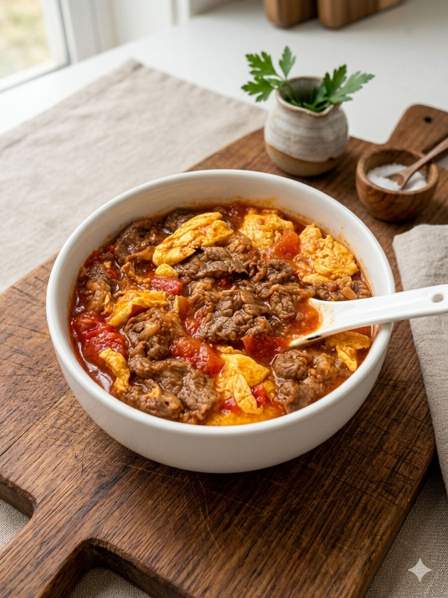 Bò trứng sốt cà